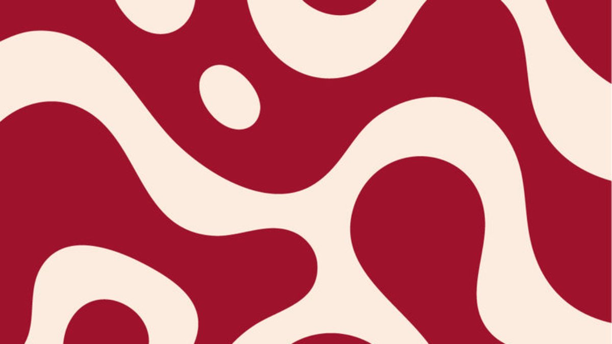 Free Abstract Background – Cream & Red Groovy Flow